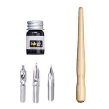 Manga Dip Pen Set Comic Pro Drawing Kit 3 Nibs Wood Holder Ink Calligraphy Tools 2024 - buy cheap