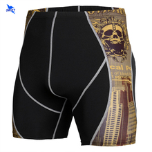 Mens Compression Shorts Crossfit 2020 Summer 3D Printed Elastic Quick Dry Bodybuilding Trunks Fitness Tights Running Shorts Male 2024 - buy cheap