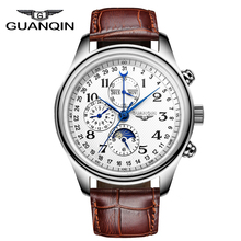 Watches Men Luxury Brand GUANQIN Automatic Mechanical Watch Waterproof Perpetual Calendar Leather Wristwatch relogio masculino 2024 - buy cheap