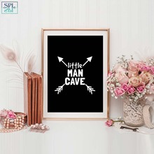 SPLSPL Little Man Cave Canvas Painting Scandinavian Prints Poster Nursery Arrow Wall Art Painting Home Decor for Kids Room 2024 - buy cheap