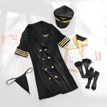 5-piece Set Uniform Temptation Sexy Lingerie Airline Stewardess Uniforms Temptation Erotic Lingerie Sexy Halloween Costumes 2024 - buy cheap