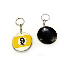 2018 latest 2pcs soft rubber Billiards Pool table accessories keychains Ball 9 design keyrings promotion gifts China 2024 - buy cheap