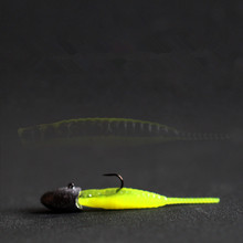 Señuelo Artificial de cola recta para pesca, 12 unids/paquete, cola de vibración de raíz fina, 3,5 cm/0,3g, pez amarillo y negro 2024 - compra barato