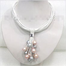 free shipping @@@@@ AMAZING beautiful pink gray natural freshwater pearls necklace a0096 2024 - buy cheap