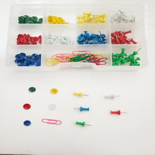 170Pcs/Box Stationery Thumb Tack Push Pin Paper Clips Pin Binding Clips School Office Supplies 2024 - buy cheap