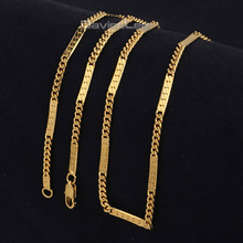 3 мм шириной 50 см модные длинные подарок женские Девушки цепи Curb Link желтое золото заполнено GF ожерелье цепь DLGN416 2024 - купить недорого