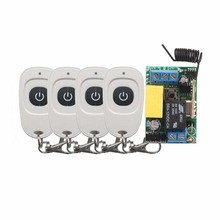 Mini interruptor sem fio ac220v 10a, receptor de relé, controladores remotos para interruptor de luz, com 4 peças, transmissor branco