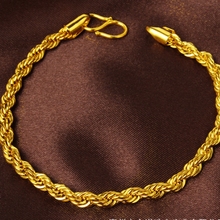 Twisted Bracelet Chain  Yellow Gold Filled Rope Bracelet For Women Men 2024 - buy cheap