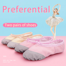 Toddler Girls Ballet Shoes Dance Slippers Soft Split Sole Pig Leather Pointe Shoes Gymnastics Yoga Dance Shoes 2 Pairs 2024 - buy cheap