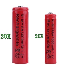 GTF 20PCS AAA / AA 3000mAh NI-MH 1.2V Rechargeable Battery AAA 3A Rechargeable Battery NI-MH Camera, Camera Toy Battery 2024 - buy cheap