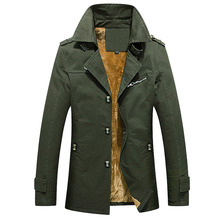 Gabardina masculina de inverno de lã, casaco longo, grosso de trench coat masculino axp238 2024 - compre barato