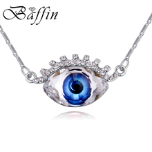 BAFFIN-Colgante de ojo de la suerte para mujer, collar de Turky, cristales de Swarovski, Color plata, joyería de fe, regalos de navidad 2024 - compra barato