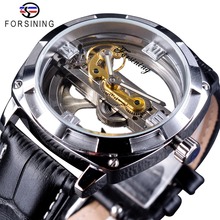 Forsining Official Exclusive Sale Double Side Transparent Fashion Business Design Skeleton Automatic Men Watch Top Brand Luxury 2024 - buy cheap