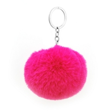 8CM Fluffy Rabbit Fur Ball Pom Pom Keychain Women Cute Girls Pompon Key Chain On Bag Car Trinket Wedding Party Accessories Gift 2024 - buy cheap