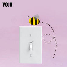 YOJA-calcomanías de decoración personalizadas para habitación de niños, pegatinas de pared con interruptor, abeja de arena divertida, 12ss0244 2024 - compra barato