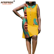 2019 vestidos africanos para as mulheres sem mangas verão casual vestido africano impresso bazin riche elegante vestido de festa afripride a1825009 2024 - compre barato