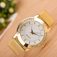 Relojes de mujer de marca de lujo Bayan Saat relojes de pulsera de cuarzo analógica de acero inoxidable de cristal dorado para mujer 2024 - compra barato