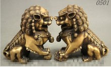 Ym 308 china cobre fengshui espírito mau fu foo cachorro leão estátua par miçangas 2024 - compre barato