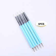 5pcs/Set Soft Pottery Clay Tool Silicone + Stainless Steel Two Head Sculpting Polymer Modelling Shaper Art Tools 2 Colors 2024 - buy cheap