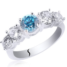 Ladies Genuine 925 Sterling Silver Ring 5-stone CZ Jewelry Women Fashion Finger Wear size 6 7 8 9 Gift R019 2024 - buy cheap