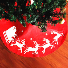 100cm/39.5inch New Lovely Red Christmas Tree Skirt Sled Reindeer and Snowflakes Cover Base Decoration Xmas Tree Cover Decor 2024 - buy cheap