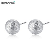 LUOTEEMI New Design Ball Stud Earrings for Women Party Small Cute Female Jewelry Three Sizes Exquisite Pendientes Christmas Gift 2024 - buy cheap