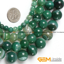 Sardonyx ágata, contas redondas para fazer joias, pedra natural verde, 15 tamanhos, faça você mesmo, pulseira, colar, miçangas, 6mm, 8mm, 10m 2024 - compre barato