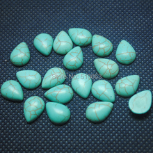 60 Pieces / Lot, Blue Turquoisee Stone Cabonchon DIY beads Accessories Size 10x14mm Dropwater Shape 2024 - buy cheap