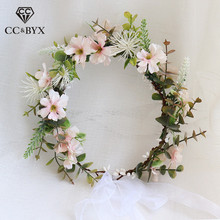 CC 100% Handmade Wreath Garland Crown Tiara Wedding Hair Accessories For Bridal Bridesmaids Girls Princess Forest Style mq048 2024 - buy cheap