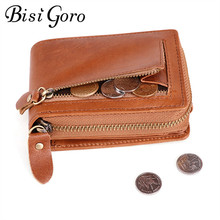 BISI GORO 2019 Unisex Genuine Leather Card Holder ID Credit Card Case Business Wallet RFID Men Purse Coin Wallet Money Bag 2024 - buy cheap