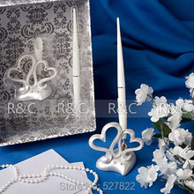 Envío Gratis bolígrafo de resina de doble corazón para boda con un embalaje exquisito para regalos de boda 2024 - compra barato