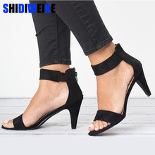 Women Sandals Open Toe Summer Shoes With 5CM High Heels Sandals Female Plus Size 43 Thin Heel Shoes Woman Sandalias Mujer 2024 - buy cheap