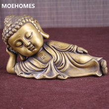 MOEHOMES Chinese copper handicrafts fengshui lying buddha statue vintage family decoration metal handicraft 2024 - buy cheap