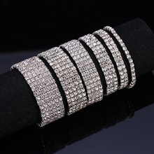 Hodor pulseira feminina de strass, pulseira com elástico de cristal, para casamento, joia de noiva, cor prata 2024 - compre barato