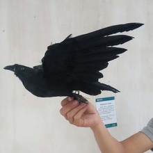 artificial feathers bird about 25cm spreading wings black crow toy model home decoration Performing prop gift h1097 2024 - buy cheap