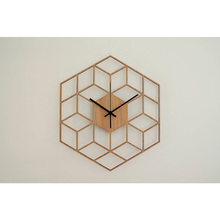 1 Pcs Hexagon  Wood Wall Clock Advanced European Minimalist Geometric Lines Exquisite Artistic Silently Clock for Cafe Home 2024 - buy cheap