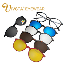 IVSTA 5 in 1 bag Clip On Sunglasses Women Frames Men Glasses Clips Magnetic Sunglasses with Magnet Sunglasses Optical Myopia 2024 - buy cheap