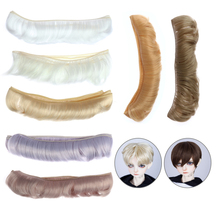 Pelucas de pelo con flecos para muñeca SD de 5 cm, color caqui soplado, hecho a mano, pelo corto y rizado, accesorios para muñecas 2024 - compra barato