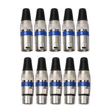 5 Pairs XLR 3 Pin Female MIC Jack Plug Audio Microphone Cable Connector Blue NG4S 2024 - buy cheap