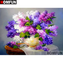 Homfun 5d pintura de diamante completa quadrada/redonda, broca "flores brilhantes", bordado 3d, ponto cruz, presente, decoração de casa a02047 2024 - compre barato