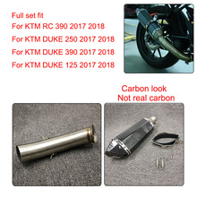 Mtclub silenciador de escapamento para motocicleta, tubo de encaixe médio de silenciador para ktm duke 390, 250, 125, duke rc 390, rc390 2017 e 2018 2024 - compre barato