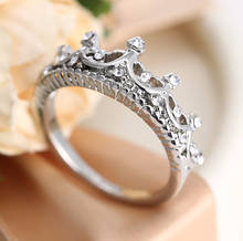 silver color rings anillo USA EURO Style Fashion Silver color crown only crown Ring Wholesale Finger Jewelry 2024 - buy cheap