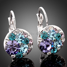 Delicate Colourful Austrian Crystals Earrings Pure Handmade Fashionable Elegance Gift To Girlfriend Free Shipping 2024 - buy cheap