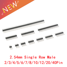 10 unids/lote 2,54mm macho Fila 2 ~ 40 P escapada placa PCB Pin conector de Pinheader 2 /3/4/5/6/8/10/12/20/40Pin 2024 - compra barato