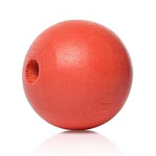 DoreenBeads Wood Spacer Beads Round Watermelon Red About 12.0mm( 4/8") Dia, Hole: Approx 2.1mm-3.1mm, 24 PCs 2015 new 2024 - buy cheap