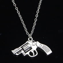 20pcs New Fashion Necklace 29x22mm pistol revolver gun Pendants Short Long Women Men Colar Gift Jewelry Choker 2024 - buy cheap