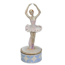 Dancing Pewter Enamel Ballerina Music Box birthday/Valentine's/Christmas/New year gift 2024 - buy cheap