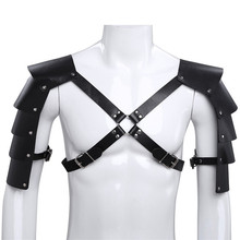 Rock Punk-cinturones de cuero sintético con remaches de Metal para hombre, cinturón de pecho ajustable entrecruzado, cintas traseras de Cosplay para fiesta y Club 2024 - compra barato