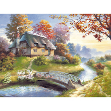 Pintura de diamante redondo/cuadrado completo, punto de cruz, hermoso paisaje de Río, casa, kits de mosaico 3d, bordado de diamantes, decoración del hogar, regalo 2024 - compra barato