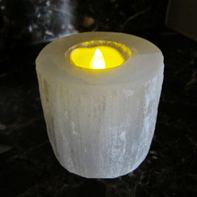 Palo de vela de selenita Natural, piedra preciosa Natural tallada, meditación, cristal curativo, Energía Mineral 2024 - compra barato